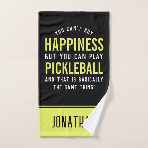 Pickleball is Happiness Funny Pickleball Hand Towel