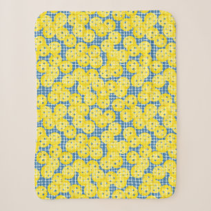 Pickleball is Life - Yellow on Dark Blue Sherpa Blanket