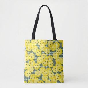Pickleball is Life - Yellow on Green Tote Bag