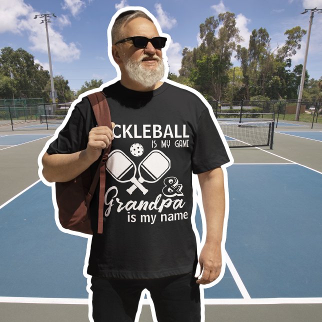 Pickleball Is My Game Grandpa Is My Name Black T-Shirt (Creator Uploaded)