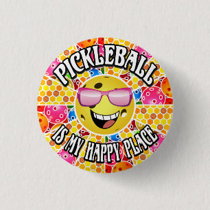 Pickleball is My Happy Place - Colorful Graphic Button