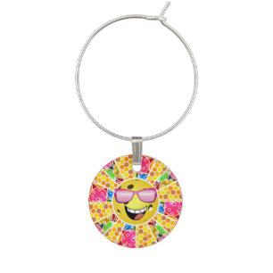 Pickleball is My Happy Place, Colorful Graphic Wine Charm