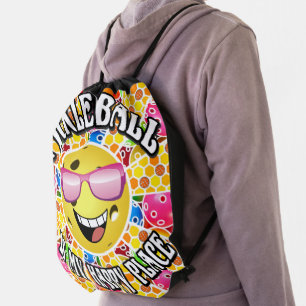 Pickleball is My Happy Place - Colorful Pickleball Drawstring Bag