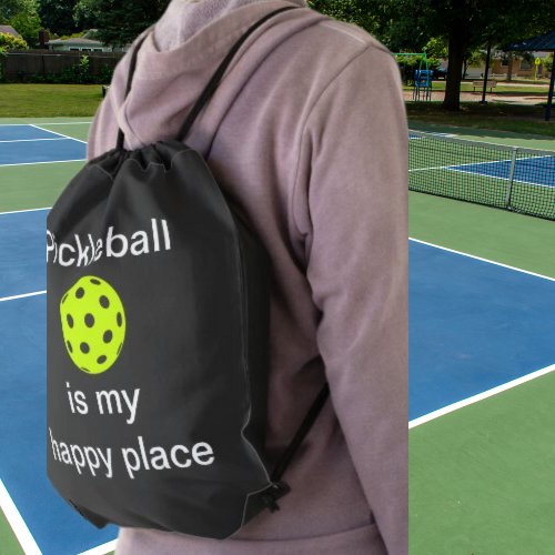 Pickleball Is My Happy Place Funny Saying Backpack
