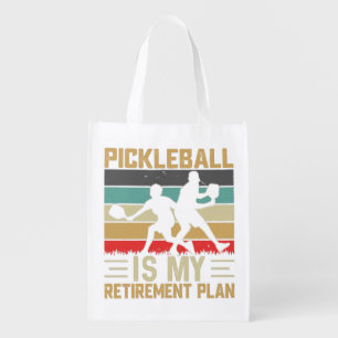 Pickleball Is My Retirement Plan Funny Pickleball Grocery Bag