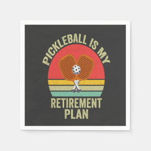 Pickleball Is my Retirement Plan Funny Vintage Dad Napkins