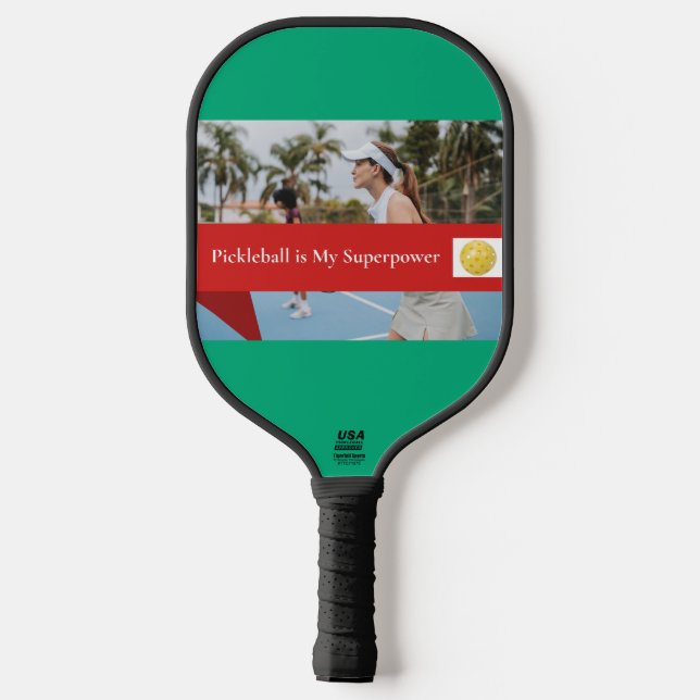 Pickleball Is My Superpower Carbon Fiber Pickleball Paddle (Back)