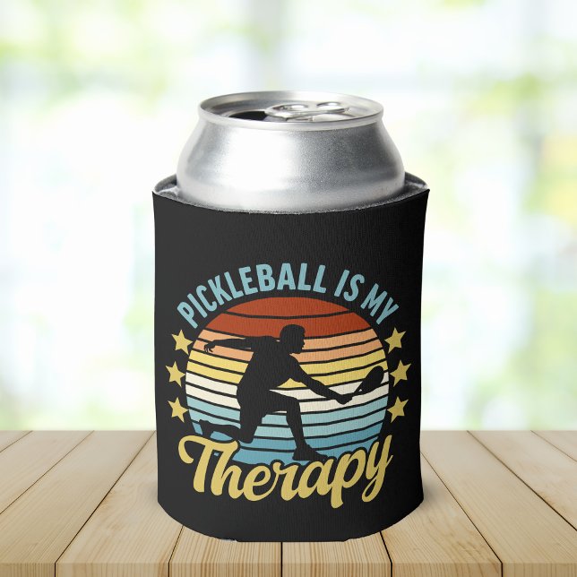 Pickleball is my Therapy funny Pickleball Can Cooler (Creator Uploaded)