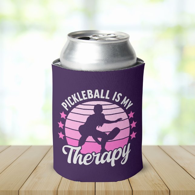 Pickleball is my Therapy funny Pickleball Can Cooler (Creator Uploaded)