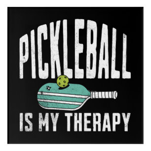 Pickleball Is My Therapy Pickle ball Vintage Acrylic Print