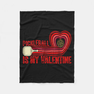 Pickleball is valentine retro heart funny cute lov fleece blanket