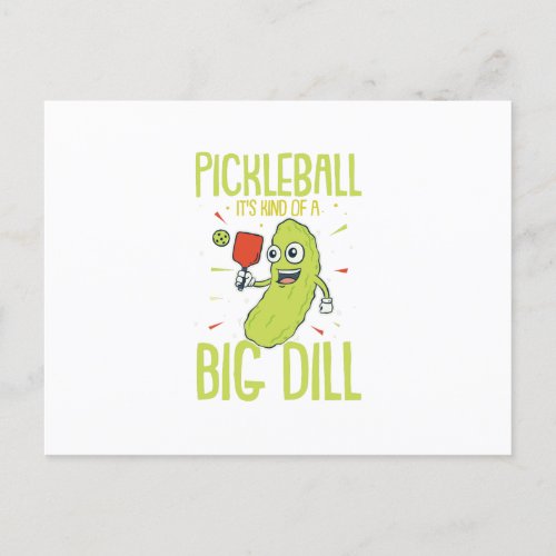 Pickleball Its Kind Of A Big Dill Fun Pun Gift Announcement Postcard