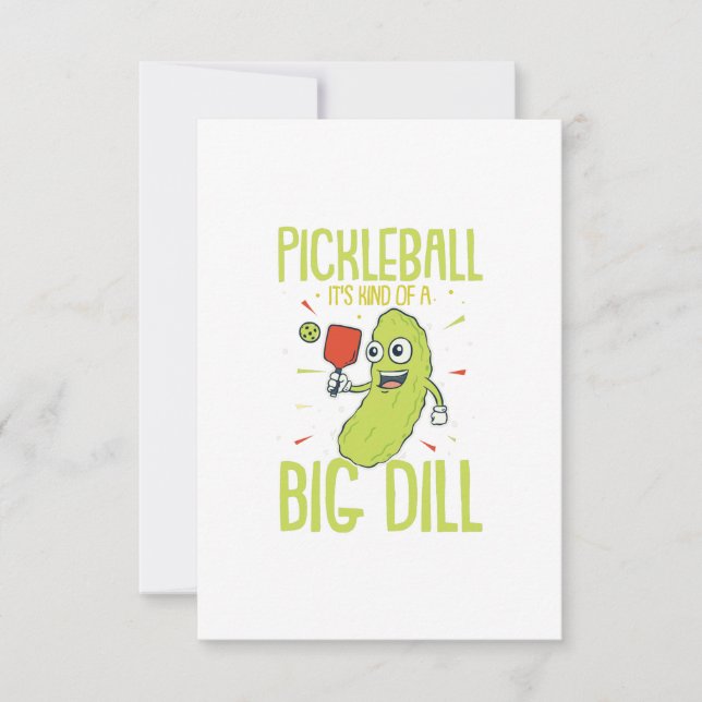 Pickleball It's Kind Of A Big Dill Fun Pun Gift Card (Front)