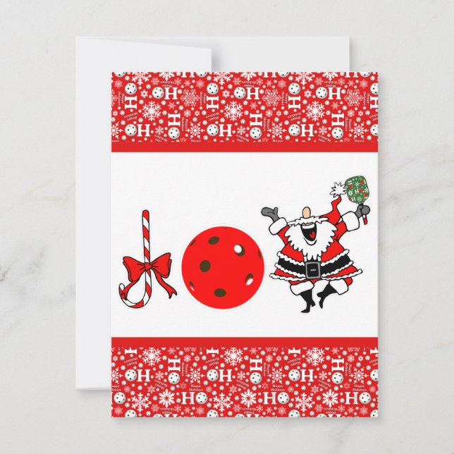 Pickleball Joy Christmas Party Red and White Santa Invitation (Front)