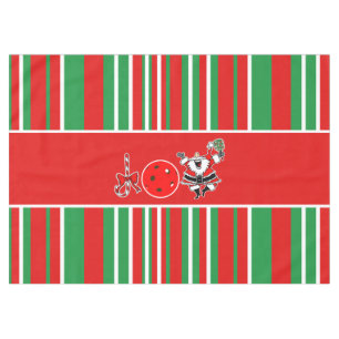 Pickleball Joy Christmas Party Red Green Santa Tablecloth