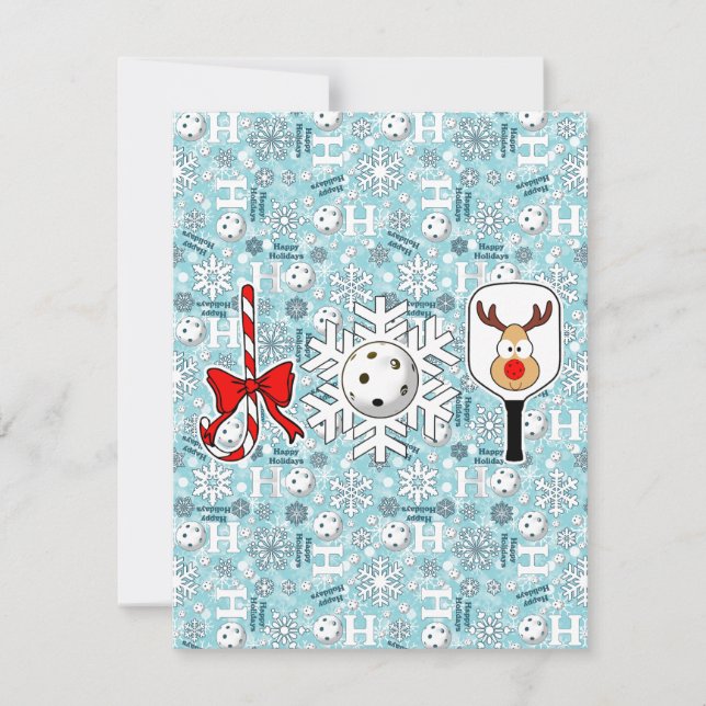 Pickleball Joy Christmas Party Snowballs Icy Blue Invitation (Front)