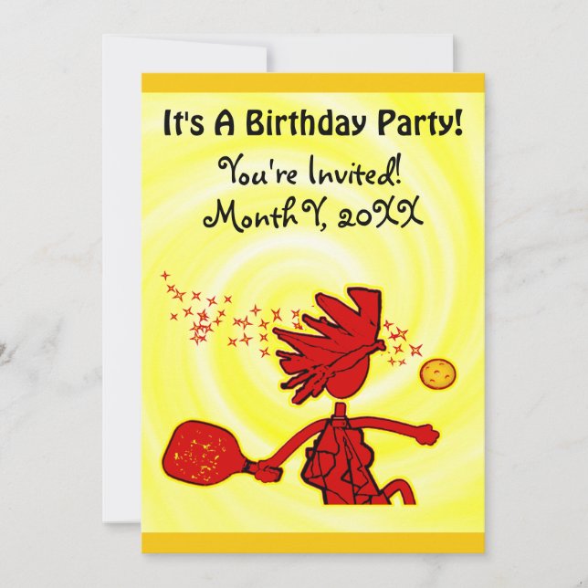 Pickleball Joyful Party Invitation (Front)