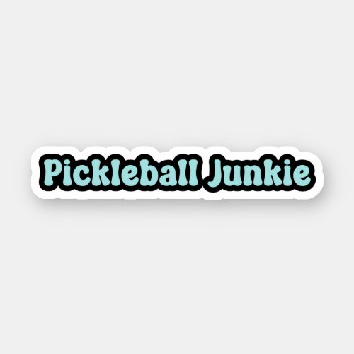 Pickleball Junkie Blue Retro Text Sticker