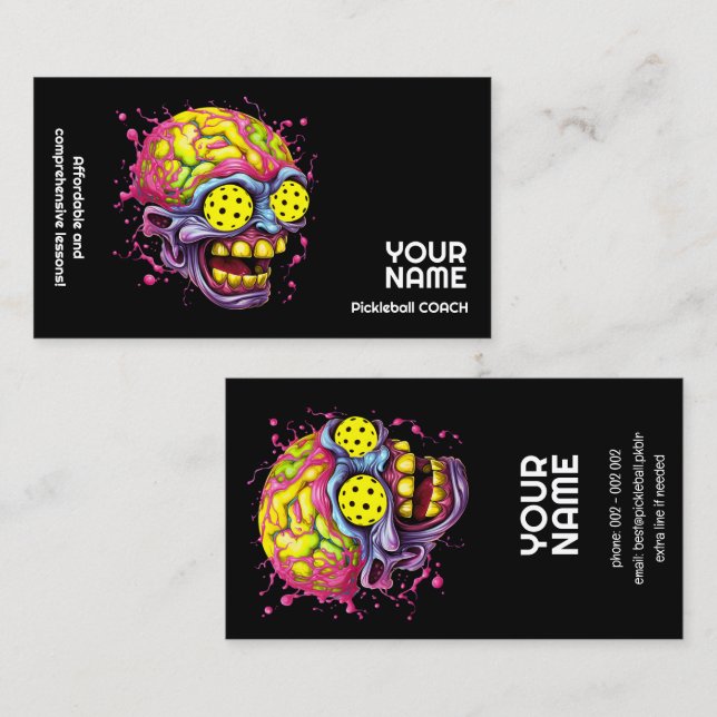 Pickleball Junkie - funny pickleball  Business Card (Front/Back)