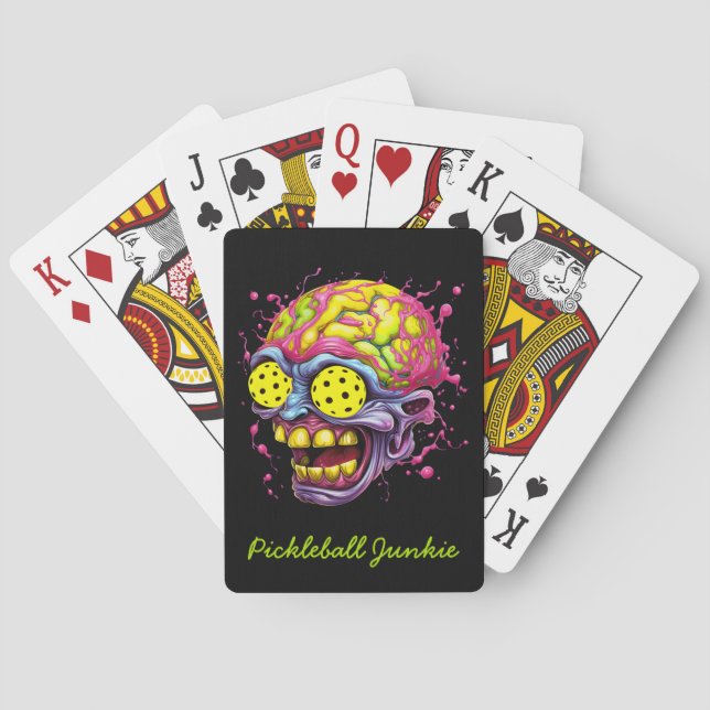Pickleball Junkie - funny pickleball  Poker Cards (Back)