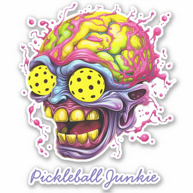 Pickleball Junkie - funny pickleball  Sticker (Front)