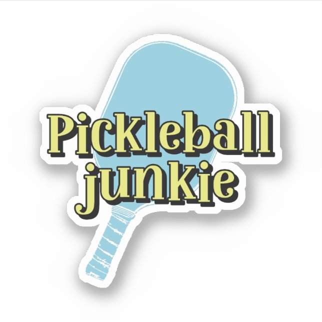Pickleball Junkie Pickleball Paddle Sticker (Front)