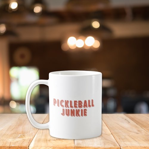 Pickleball Junkie Retro Typography Coffee Mug