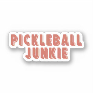 Pickleball Junkie Retro Typography Sticker