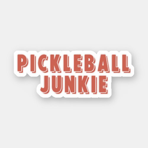 Pickleball Junkie Retro Typography Sticker