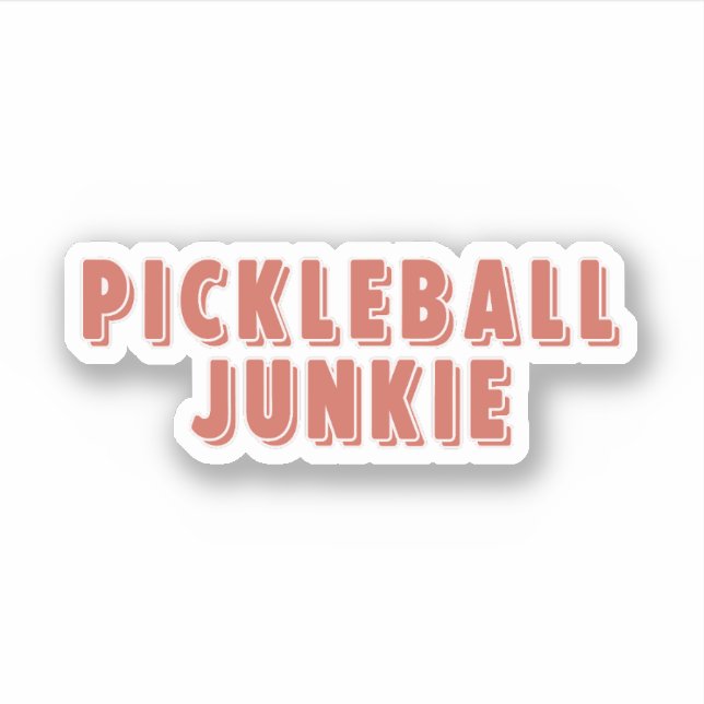 Pickleball Junkie Retro Typography Sticker (Front)