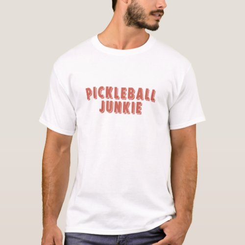 Pickleball Junkie Retro Typography T_Shirt