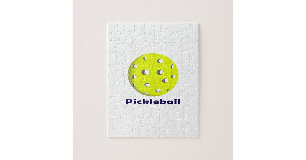 pickleball just ball n text.png jigsaw puzzle Zazzle