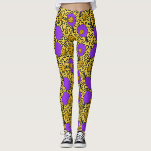 Pickleball Keith Haring Style Paddle Pattern Leggings