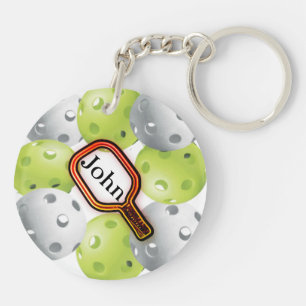 Pickleball Keychain/front/back - with name Keychain