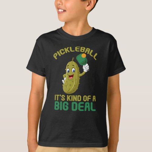 Pickleball Kid Big Deal Pickle Sport T_Shirt
