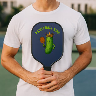 Pickleball King Funny Pickle & Crown Template Carbon Fiber Pickleball Paddle