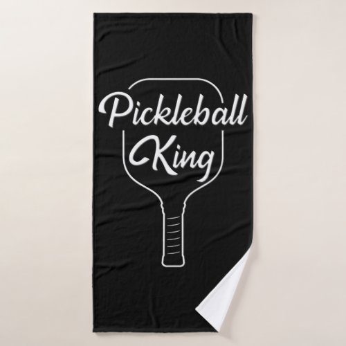 Pickleball King with a Pickleball Paddle Bath Towel