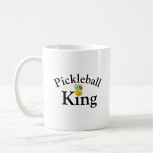 Pickleball King, Yellow Pickleball Wearing A Crown Coffee Mug