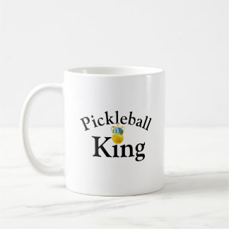 Pickleball King, Yellow Pickleball Wearing A Crown Coffee Mug