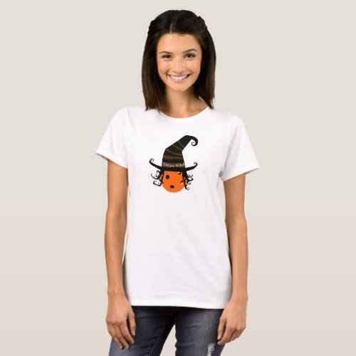 Pickleball Kitchen Witch Cute Pickleball Halloween T_Shirt