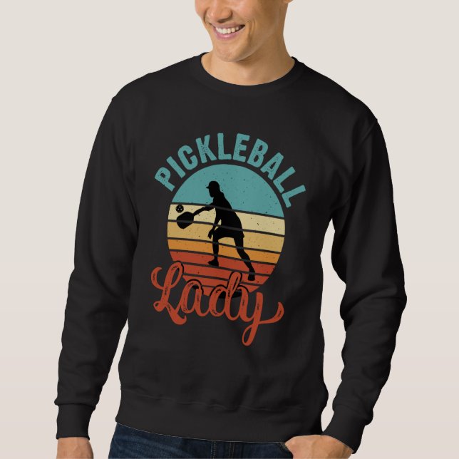 Pickleball Lady Player Retro Vintage  7 Sweatshirt (Front)