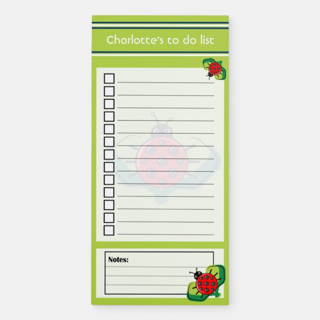 🐞Pickleball ladybug with pickleball paddles Magnetic Notepad (Front)