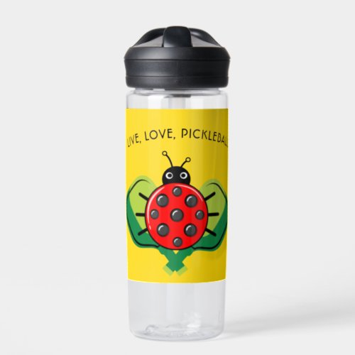 Pickleball ladybug with pickleball paddles Water Bottle
