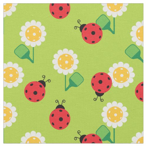 Pickleball ladybugs daisies  custom size Fabric