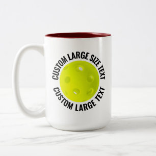 Pickleball & Large Text MAROON 15oz Custom Two-Tone Coffee Mug
