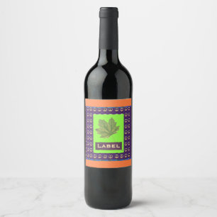 Pickleball Leaf Customize Wine Label