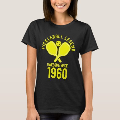 Pickleball Legend Awesome Since 1960 Retro 63rd Bi T_Shirt