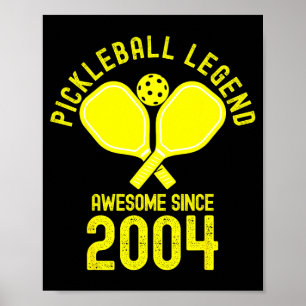 Pickleball legend awesome since 2004 retro 22nd poster