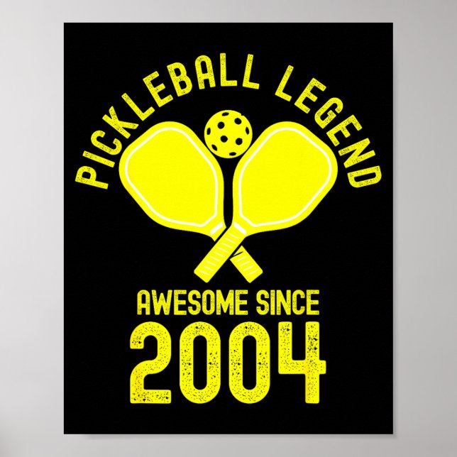Pickleball legend awesome since 2004 retro 22nd poster (Front)