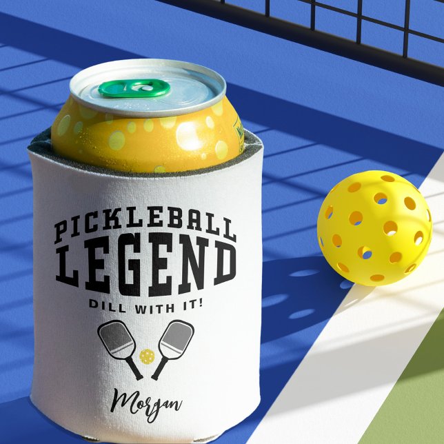Pickleball Legend Custom Name Quote Funny Cool Can Cooler (Pickleball Legend Custom Name Quote Funny Cool Can Cooler)